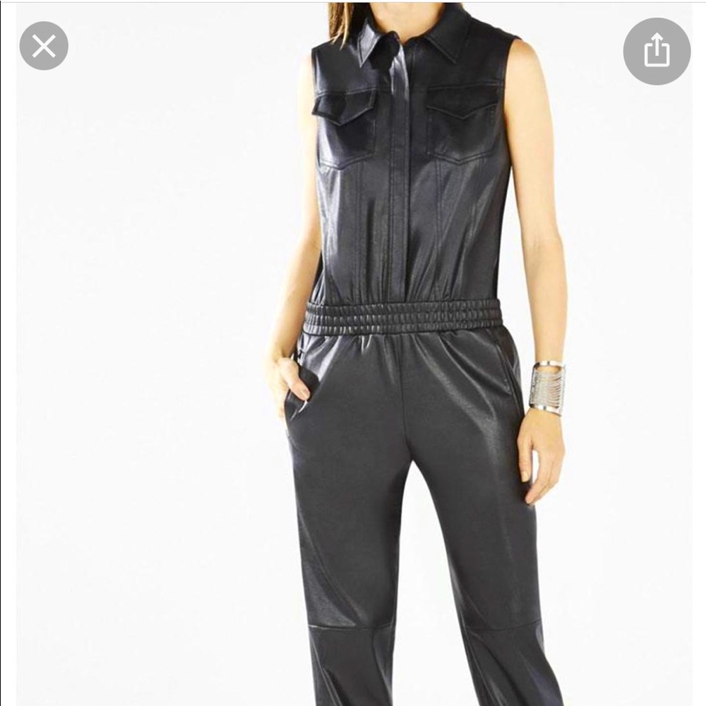 Bcbg Max Azria Lorna Faux Leather Jumpsuit